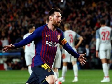 Leo Messi celebra uno de sus goles con el Barcelona Leo Messi celebra uno de sus goles con el Barcelona
