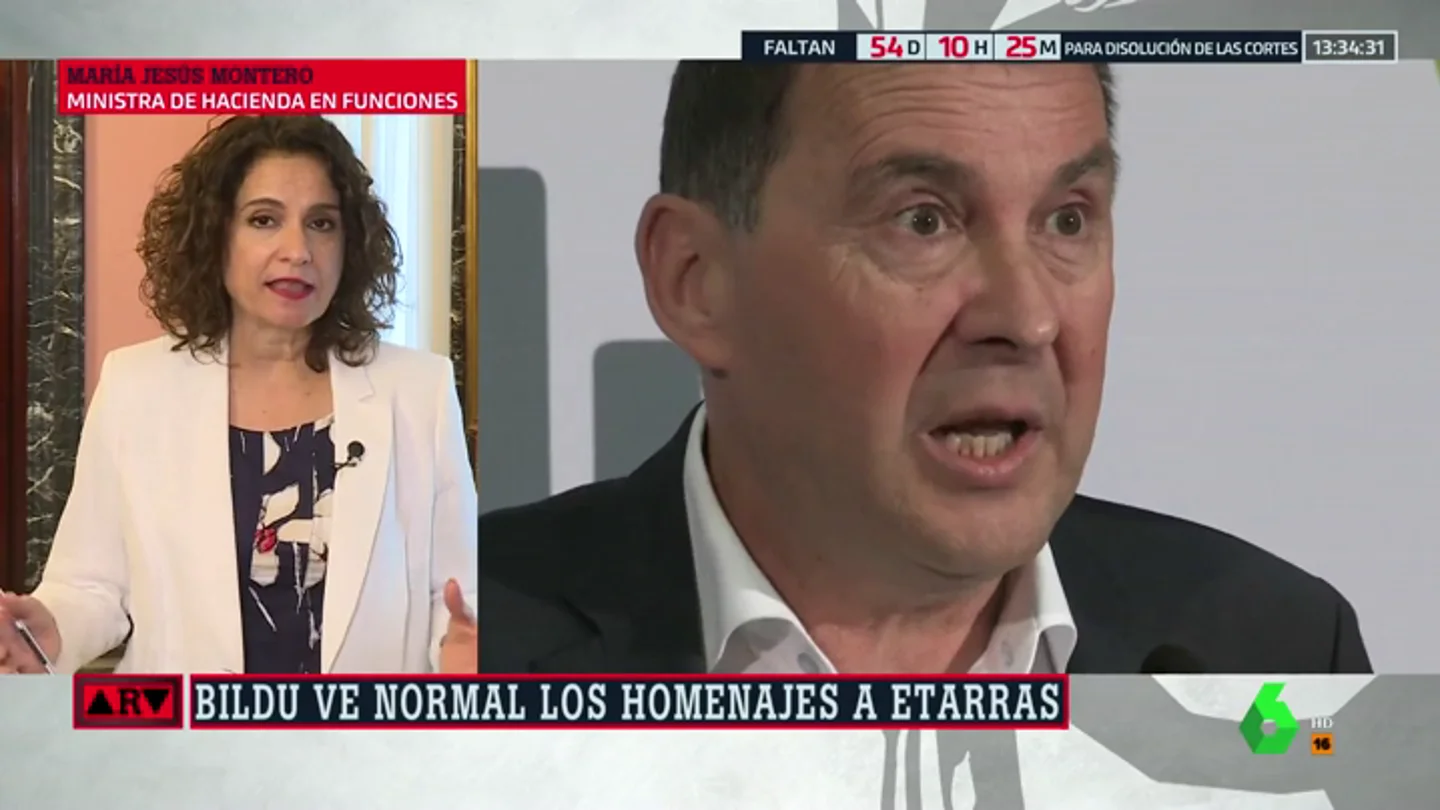 Montero responde a las críticas del PP sobre la abstención de Bildu en Navarra: "Es una excusa para no apoyar la investidura de Sánchez" Montero responde a las críticas del PP sobre la abstención de Bildu en Navarra: "Es una excusa para no apoyar la investidura de Sánchez"