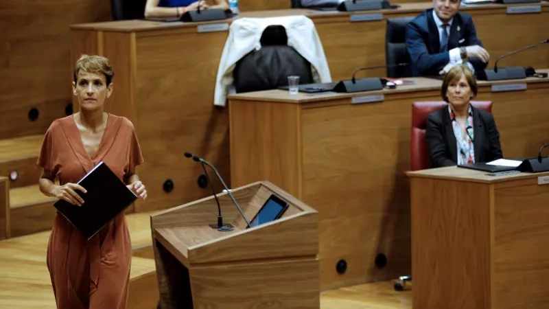 María Chivite en el Parlamento de Navarra