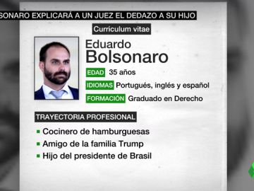 Bolsonaro tendrá que explicar ante la Justicia haber colocado a su hijo a dedo como embajador en EEUU Bolsonaro tendrá que explicar ante la Justicia haber colocado a su hijo a dedo como embajador en EEUU