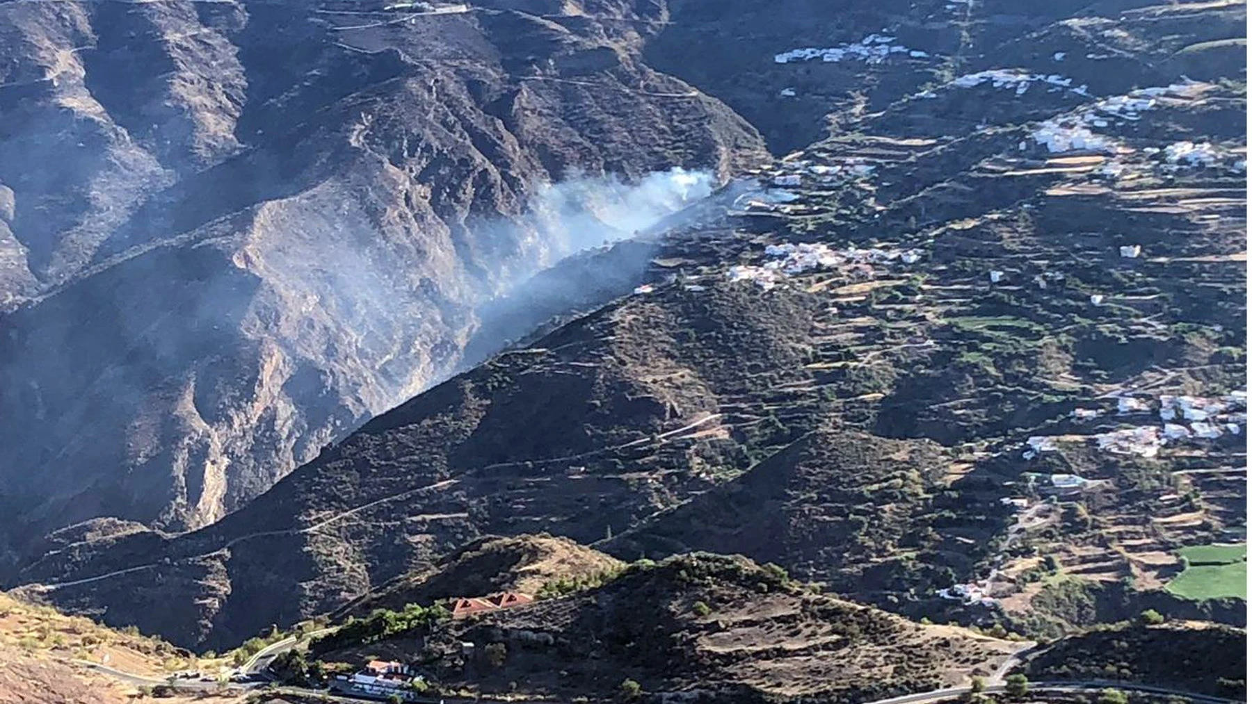 Imagen aérea del incendio de Gran Canaria