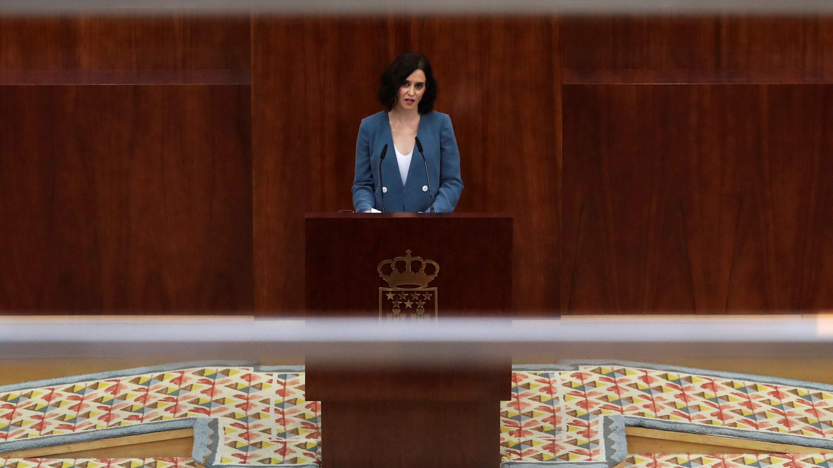 Isabel Díaz Ayuso durante su discurso de investidura en la Asamblea de Madrid