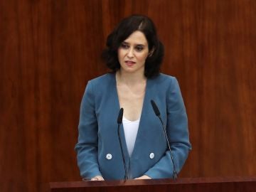 Isabel Díaz Ayuso, en su discurso de investidura Isabel Díaz Ayuso, en su discurso de investidura