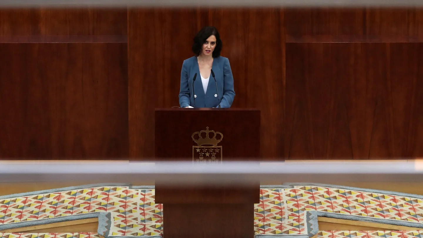 Isabel Díaz Ayuso, durante su discurso de investidura Isabel Díaz Ayuso, durante su discurso de investidura