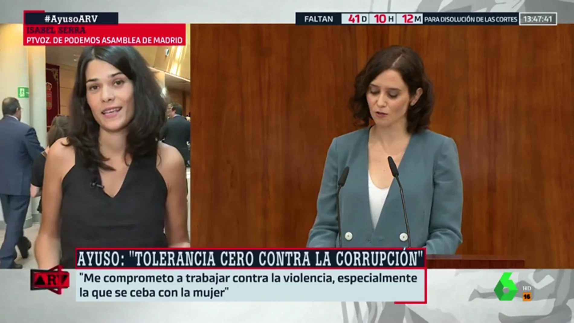 Isabel Serra: "Ayuso se ríe de los madrileños diciendo que luchará contra la corrupción cuando no da explicaciones sobre sus escándalos"