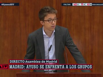 Errejón responde a Ayuso: &quot;Si algún día es atacada por ser mujer, no dude en que contará con el apoyo de Más Madrid&quot;