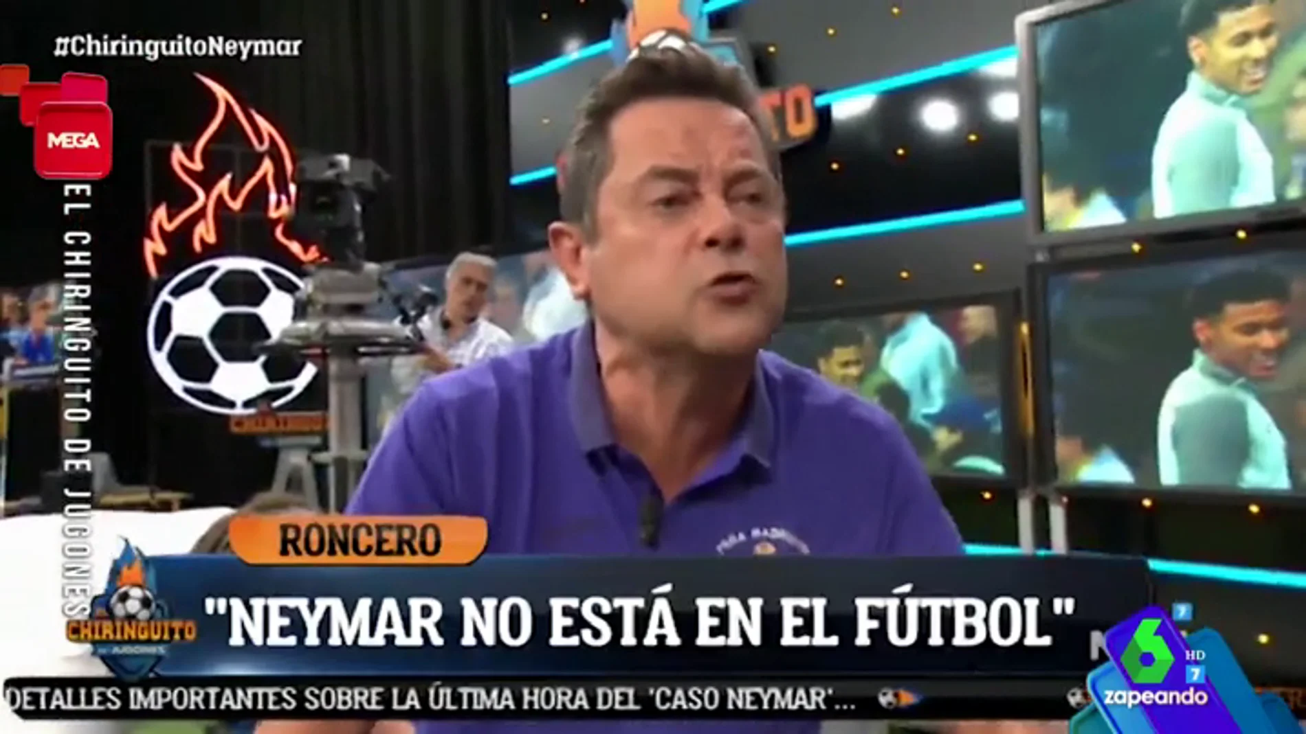La tensa reacción de Tomás Roncero tras las imágenes de Neymar
