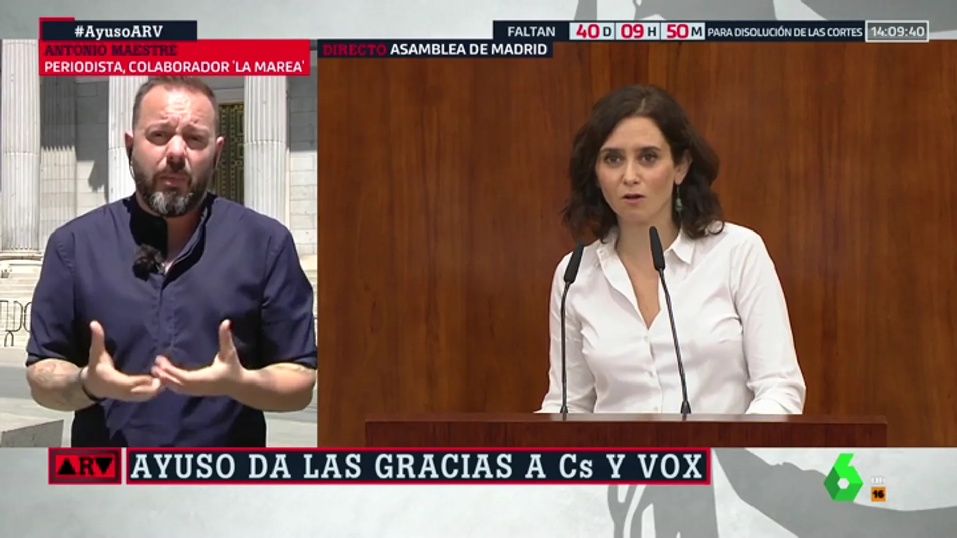 Antonio Maestre: "Ayuso ha asumido las exigencias de Vox y ha convertido el feminismo en misoginia"