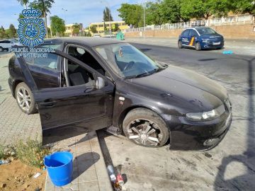 El coche siniestrado del alunicero Cheíto El coche siniestrado del alunicero Cheíto