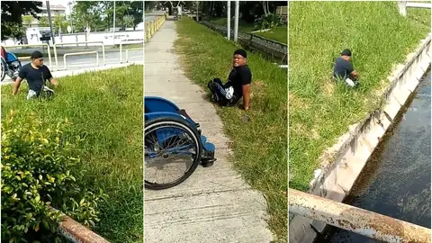 El deportista Abu Fathiyyaturahma salva a un gato El deportista Abu Fathiyyaturahma salva a un gato