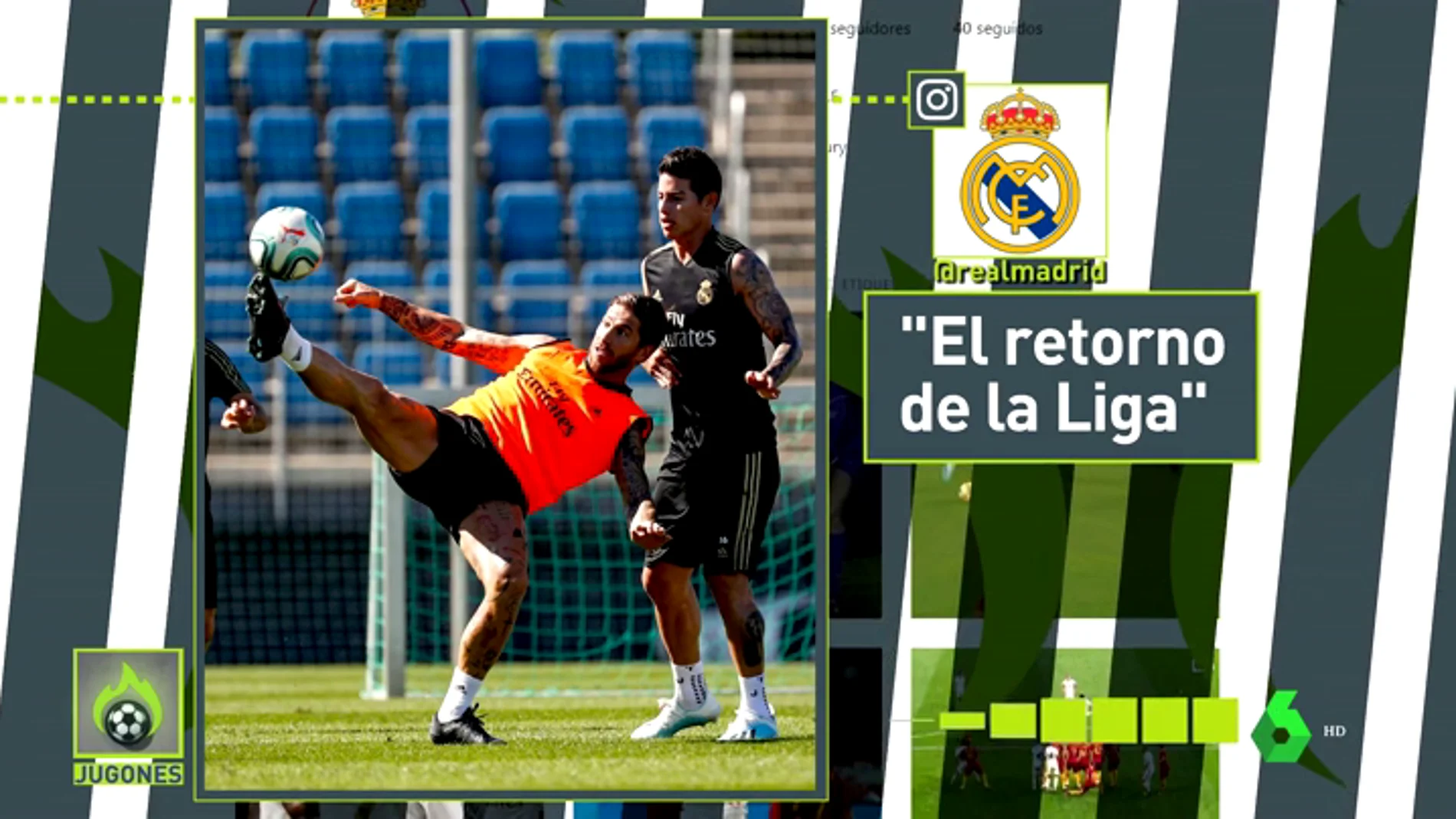 Fotos y 'follows' cómplices: James y su vuelta a la normalidad en el Real Madrid