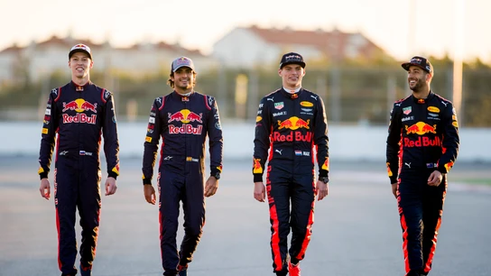 Kvyat, Sainz, Verstappen y Ricciardo Kvyat, Sainz, Verstappen y Ricciardo