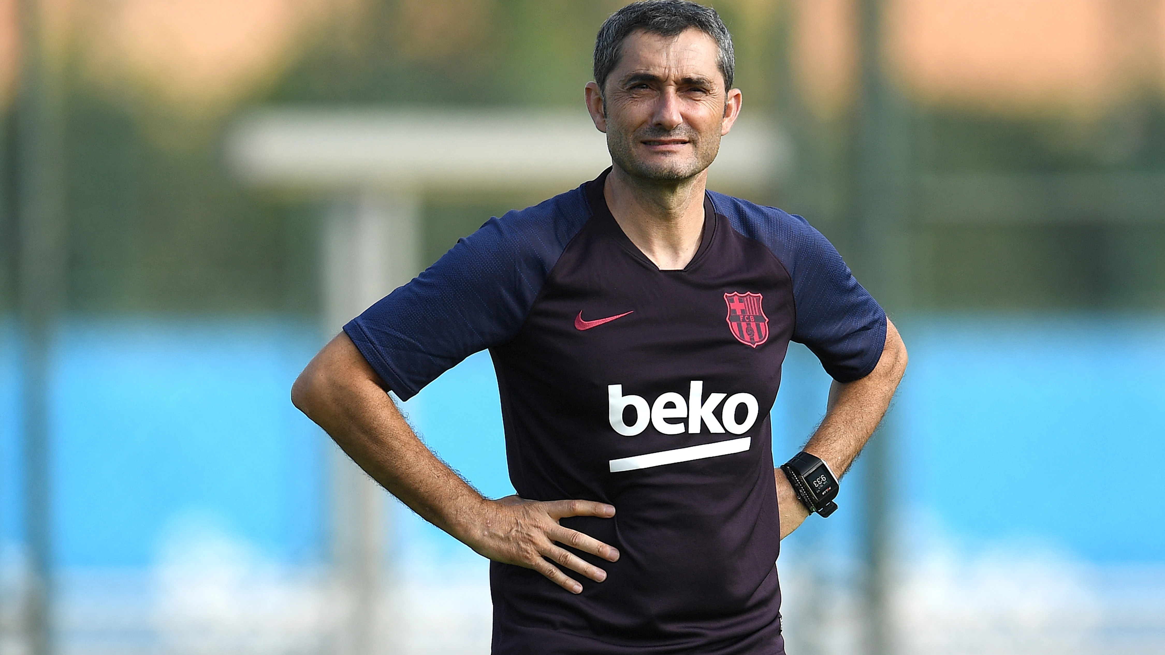 Ernesto Valverde, durante un entrenamiento