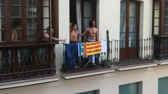 La bandera por la que se inició la disputa en Málaga La bandera por la que se inició la disputa en Málaga