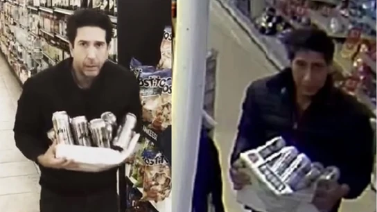 Imágenes de David Schwimmer y el ladrón de cerveza parecido a él Imágenes de David Schwimmer y el ladrón de cerveza parecido a él.