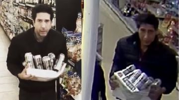 Imágenes de David Schwimmer y el ladrón de cerveza parecido a él