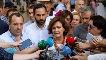 La vicepresidenta del Gobierno en funciones y secretaria de Igualdad del PSOE, Carmen Calvo 