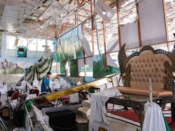 Lugar de la celebración de la boda destruido por el atentado suicida Lugar de la celebración de la boda destruido por el atentado suicida