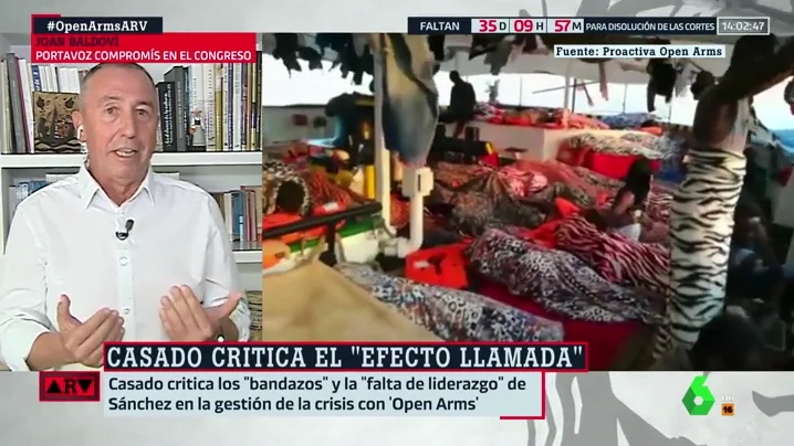 Joan Baldoví, sobre el Open Arms: "La Unión Europea está haciendo dejación de funciones" Joan Baldoví, sobre el Open Arms: "La Unión Europea está haciendo dejación de funciones"