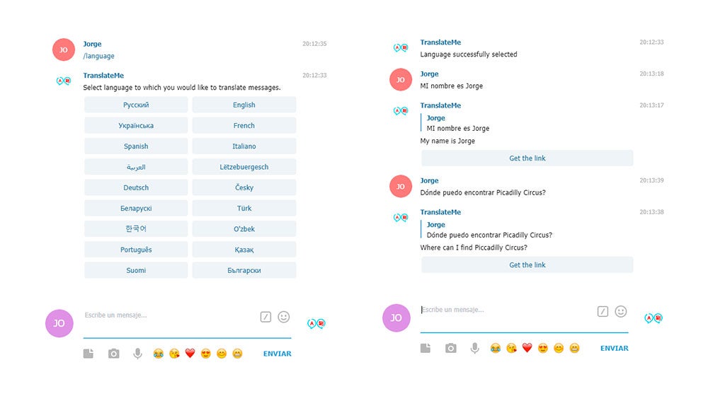Traduciendo mensajes con este bot