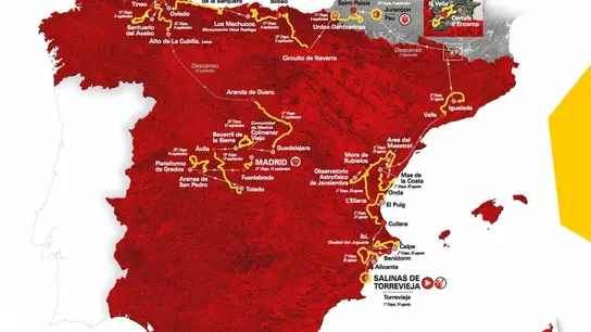El recorrido completo de la Vuelta a España 2019 El recorrido completo de la Vuelta a España 2019
