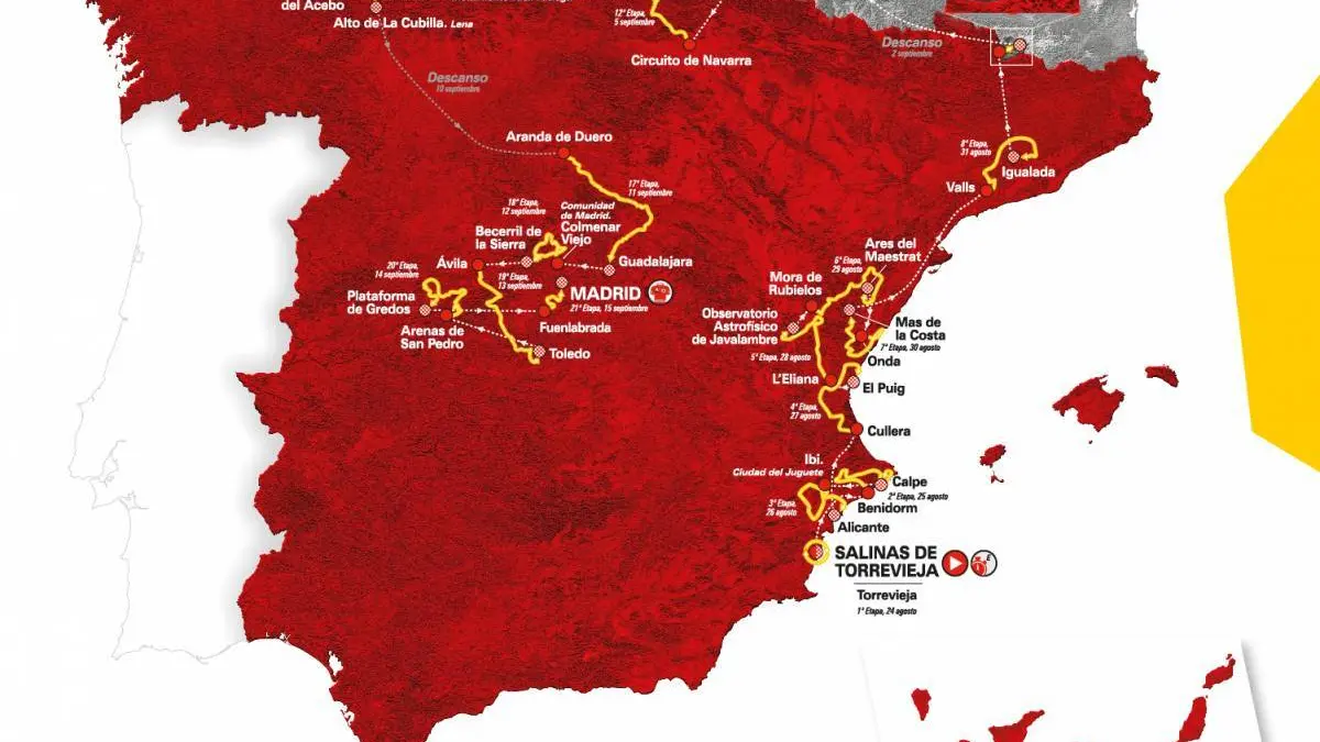 El recorrido completo de la Vuelta a España 2019