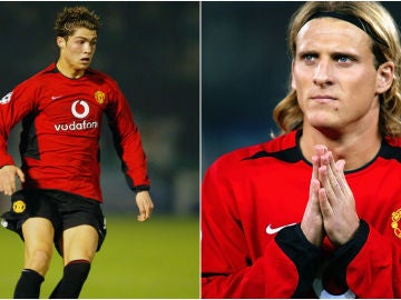 Cristiano Ronaldo y Diego Forlán coincidieron en el Manchester United en la temporada 2004/2004 Cristiano Ronaldo y Diego Forlán coincidieron en el Manchester United en la temporada 2004/2004