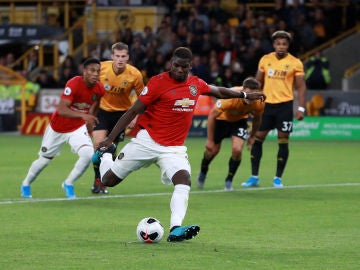 Paul Pogba, instantes antes de acometer el lanzamiento de un penalti Paul Pogba, instantes antes de acometer el lanzamiento de un penalti