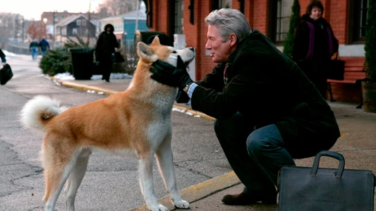 Escena de la película 'Siempre a tu lado, Hachiko' con Richard Gere de protagonista. Escena de la película 'Siempre a tu lado, Hachiko' con Richard Gere junto al perro protagonista.
