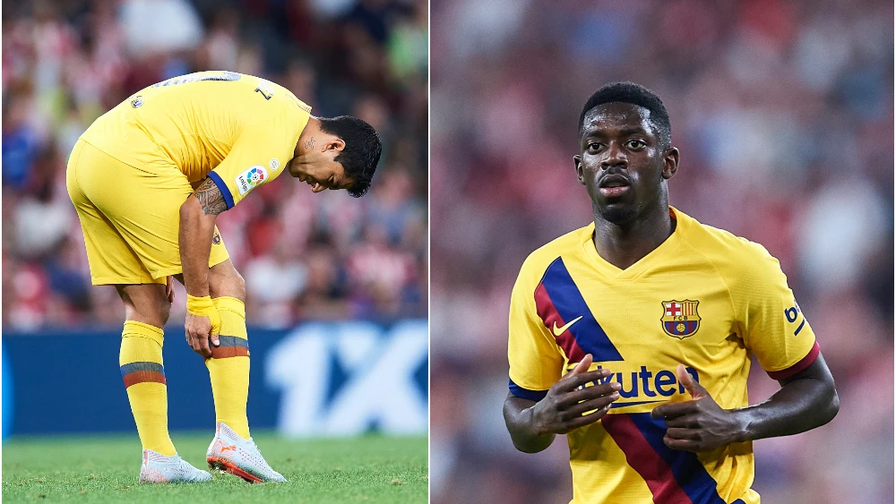 Suárez y Dembelé, lesionados