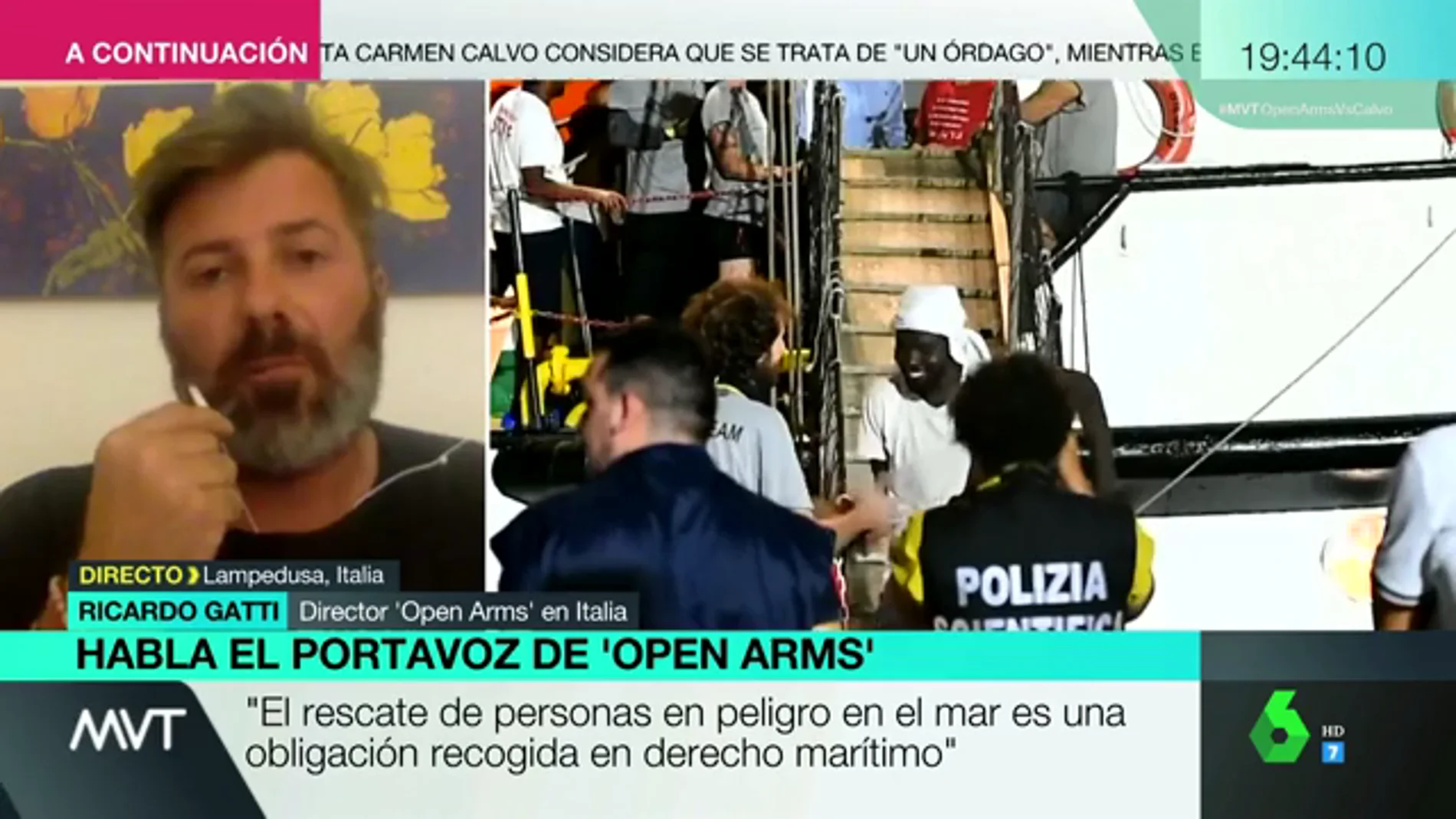 Open Arms responde a Carmen Calvo: "El rescate de personas es una obligación recogida por el derecho marítimo"