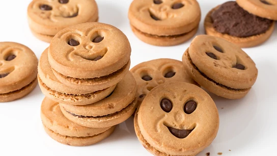 Imagen de archivo de unas galletas de chocolate. Imagen de archivo de unas galletas de chocolate.