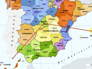 Imagen del mapa de España con las Islas Baleares y Canarias Imagen del mapa de España con las Islas Baleares y Canarias