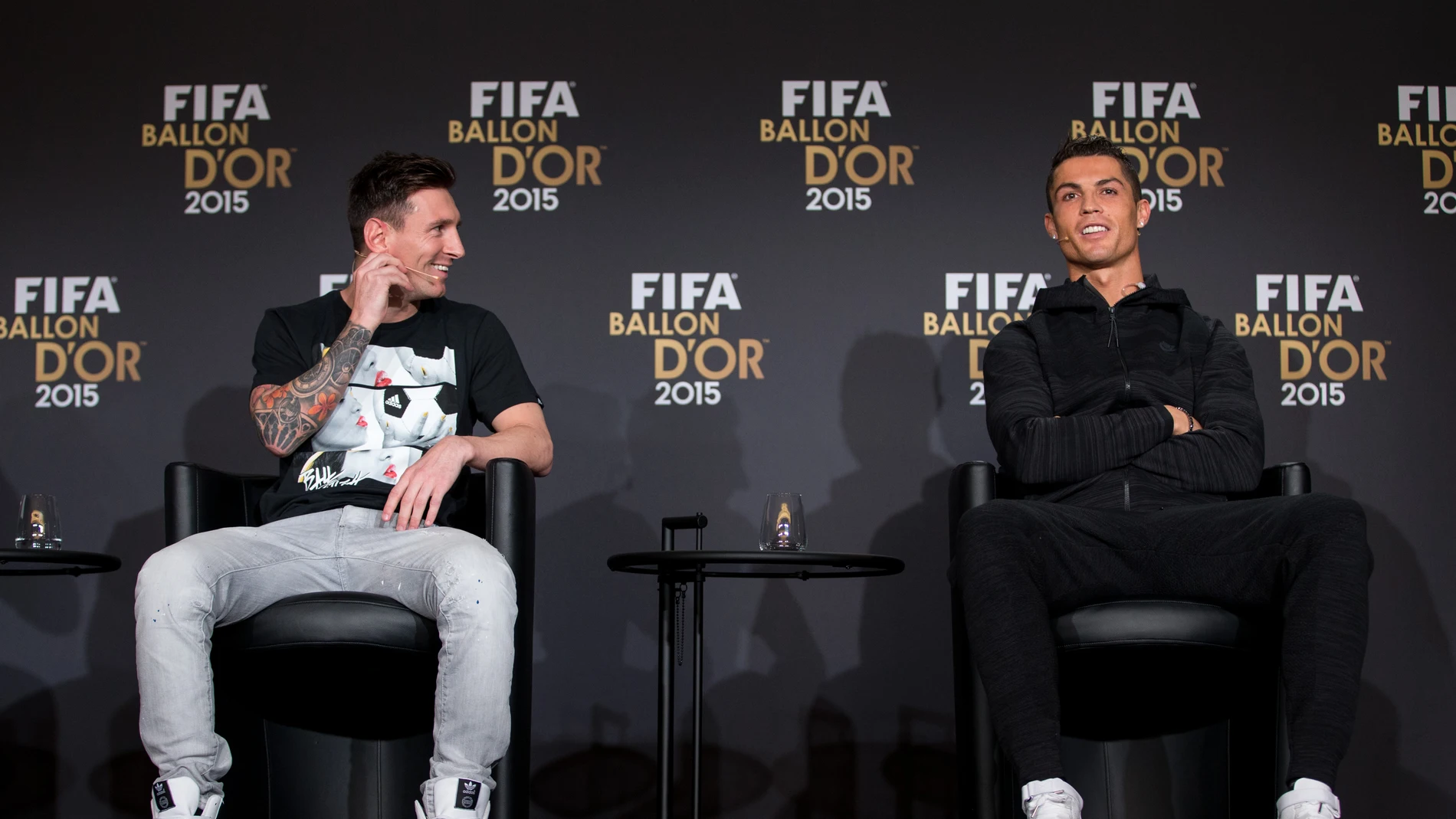 Leo Messi y Cristiano Ronaldo, en la gala del Balón de Oro