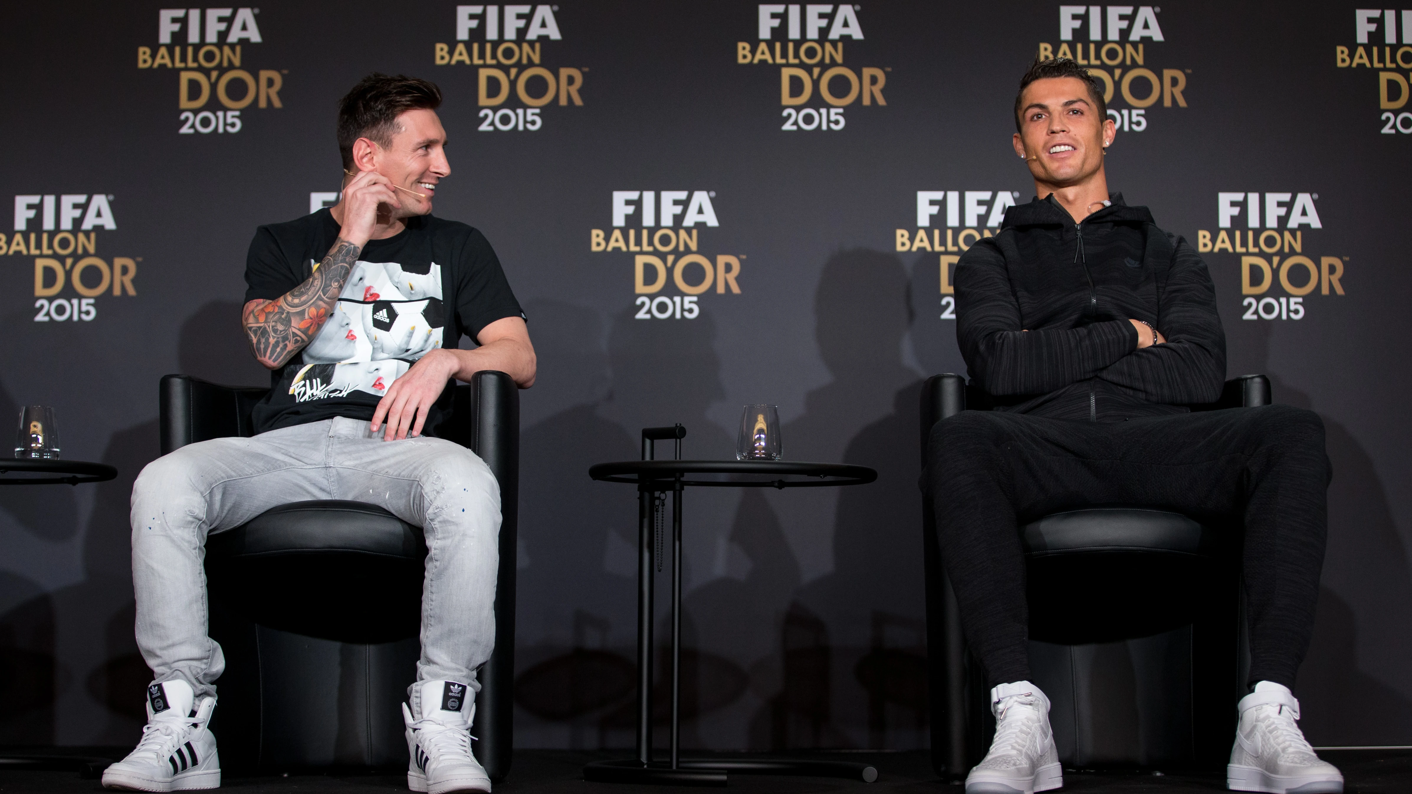 Leo Messi y Cristiano Ronaldo, en la gala del Balón de Oro