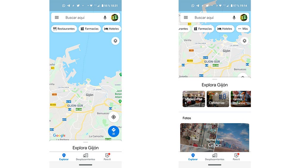 Google Maps y su nuevo diseño