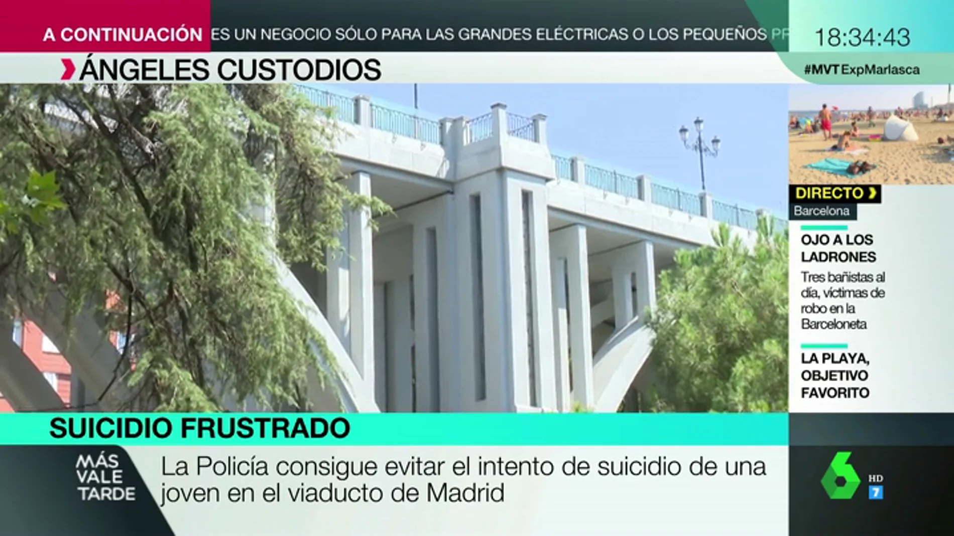 La Policía evita el intento de suicidio de una joven en el viaducto de Madrid