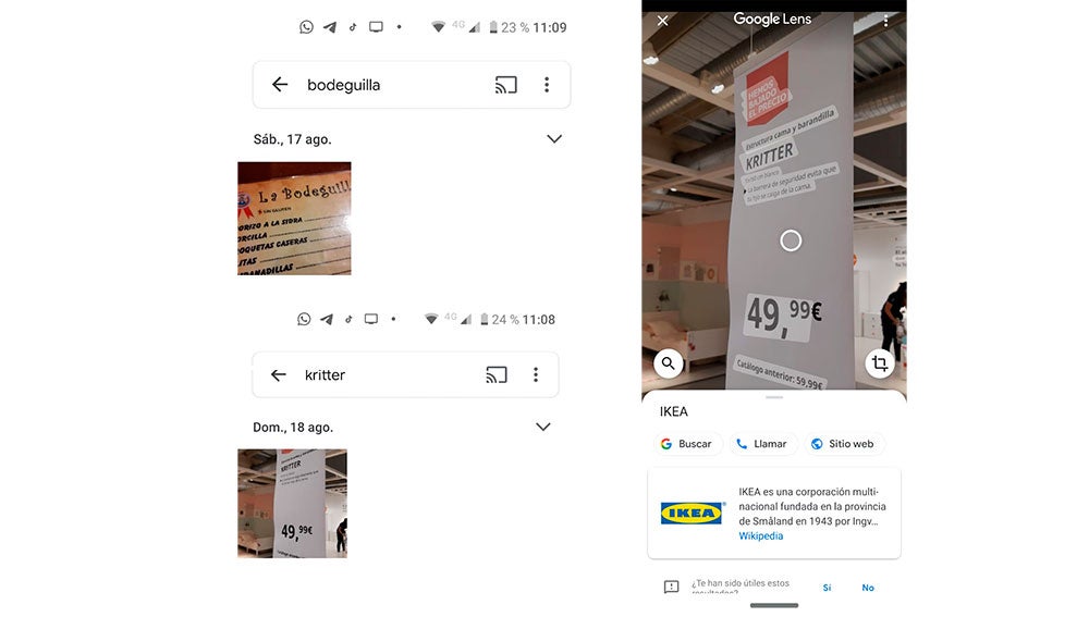 Busqueda por texto y selección con Google Lens