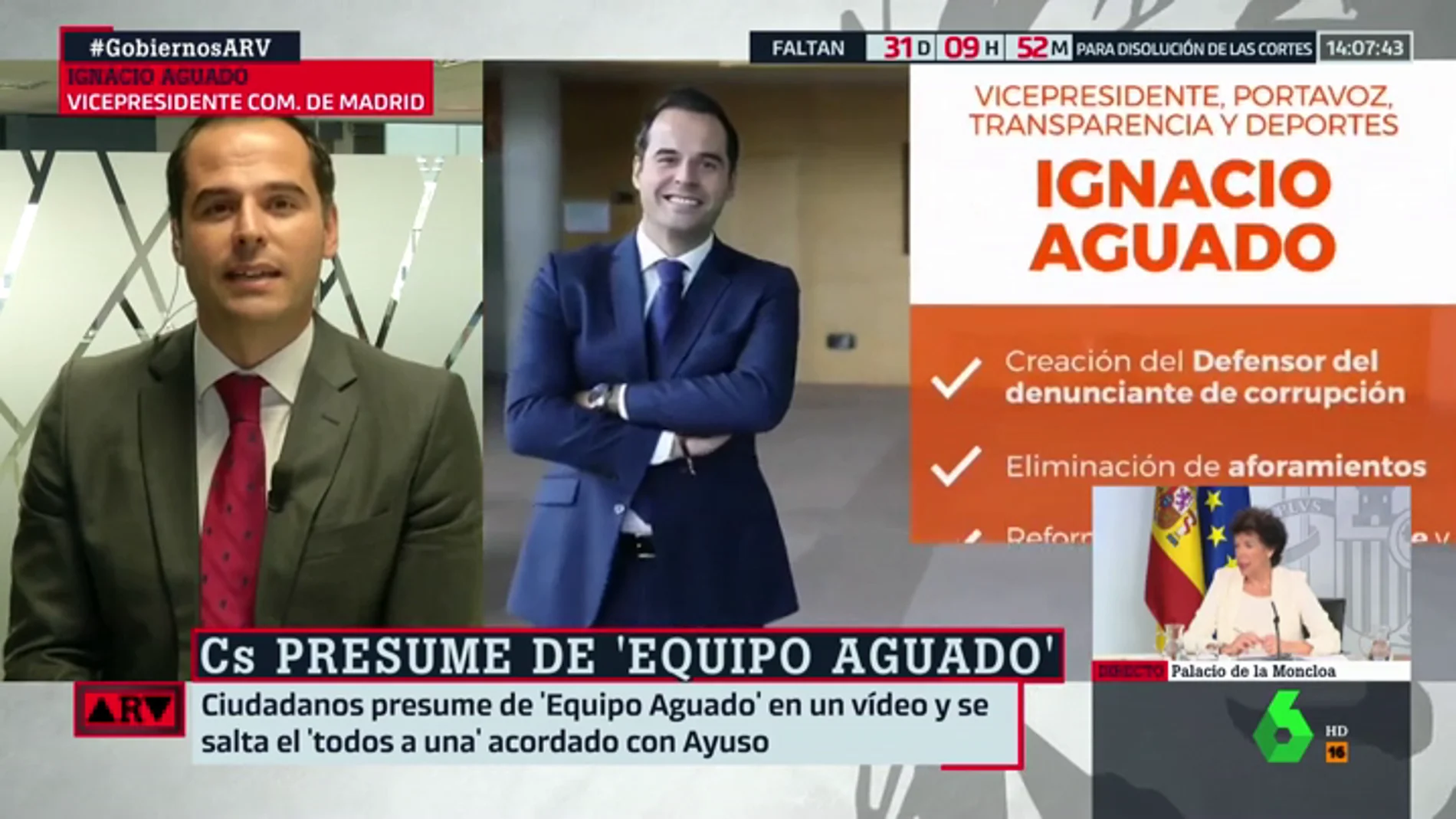Ignacio Aguado asegura que hay un gobierno unitario en Madrid con "una voz coordinada"
