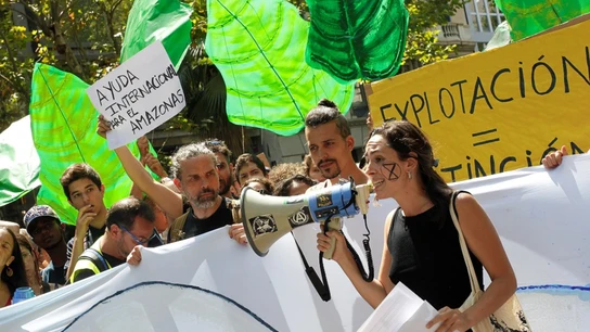 Protesta por los fuegos del Amazonas en España Protesta por los fuegos del Amazonas en España.