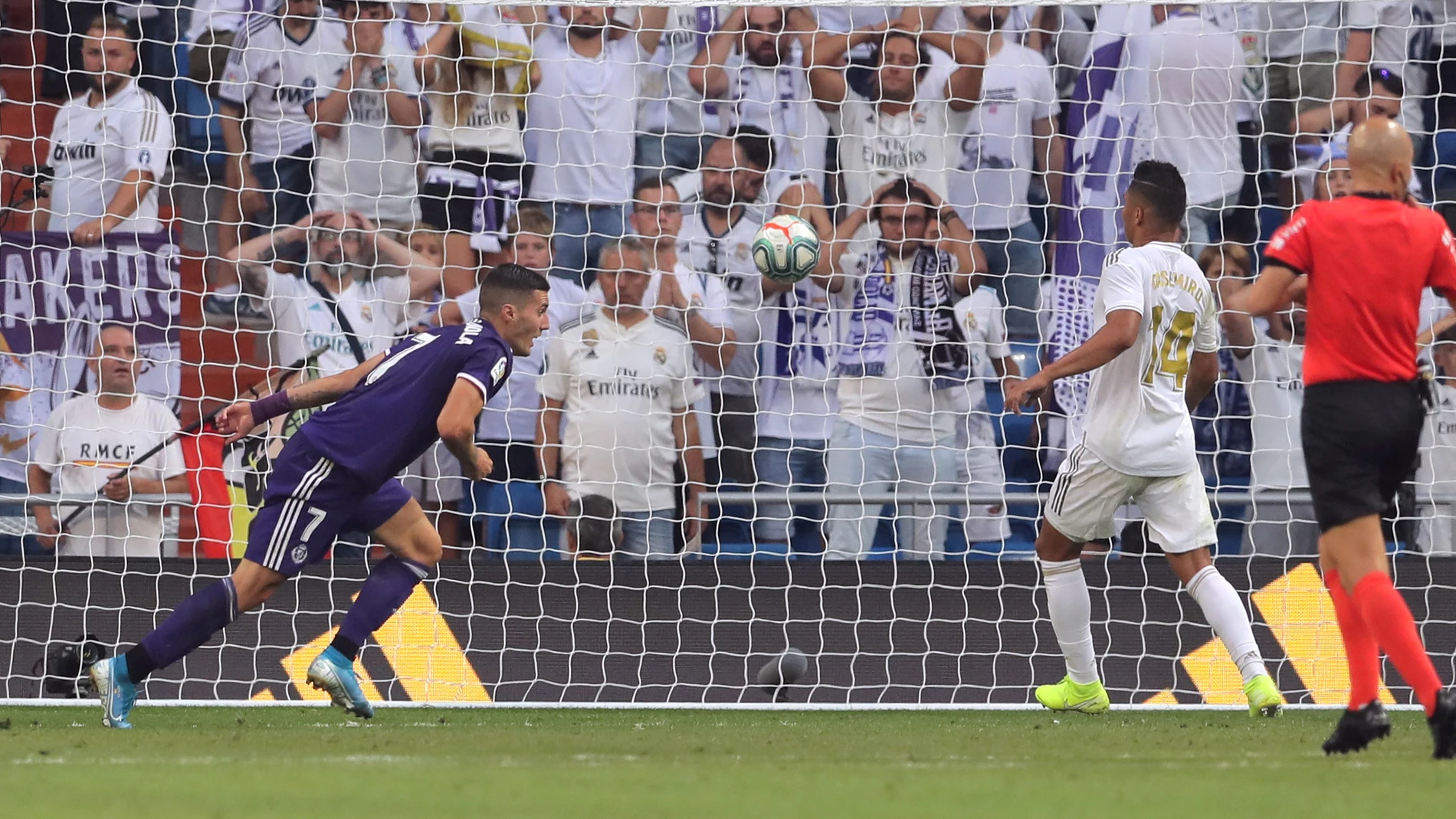 Sergi Guardiola celebra su gol contra el Real Madrid