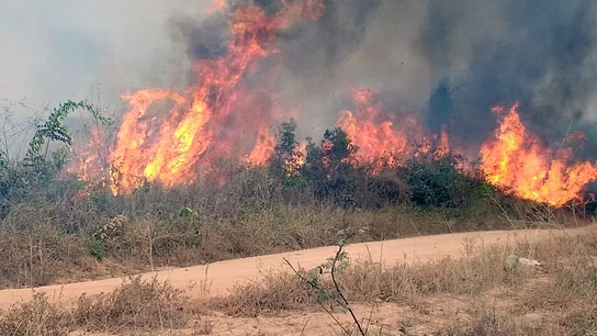 Uno de los incendios que azotan la amazonía brasileña, en Porto Velho Uno de los incendios que azotan la amazonía brasileña, en Porto Velho