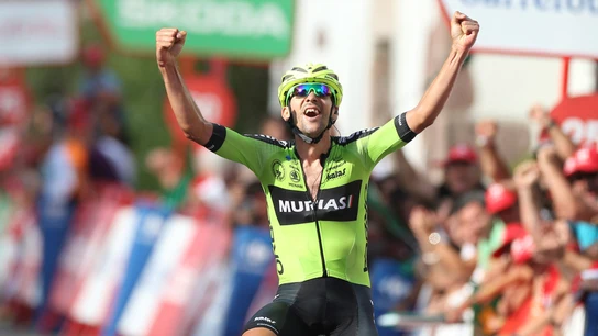 Mikel Iturria celebra su triunfo en la etapa 11 de la Vuelta a España 2019 Mikel Iturria celebra su triunfo en la etapa 11 de la Vuelta a España 2019