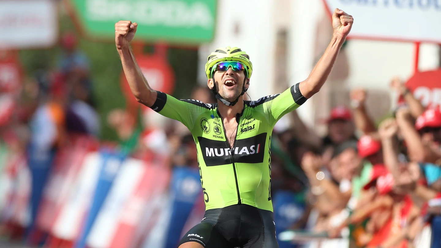 Mikel Iturria celebra su triunfo en la etapa 11 de la Vuelta a España 2019 Mikel Iturria celebra su triunfo en la etapa 11 de la Vuelta a España 2019