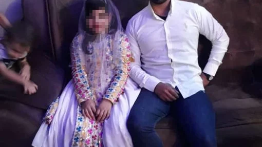 Imagen del día de la boda entre una menor de nueve años y un hombre de 28