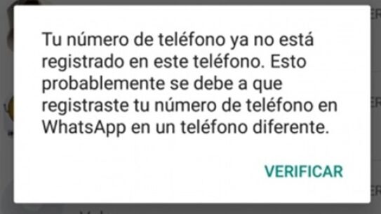 Imagen del mensaje que puedes recibir tras este tipo en WhatsApp