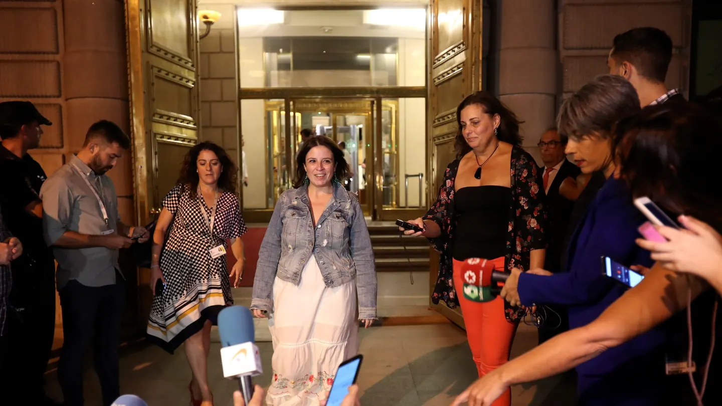 Adriana Lastra, tras la reunión con Podemos Adriana Lastra, tras la reunión con Podemos
