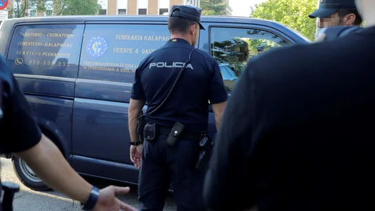 El coche fúnebre que transporta el cuerpo de Blanca Fernández Ochoa El coche fúnebre que transporta el cuerpo de Blanca Fernández Ochoa