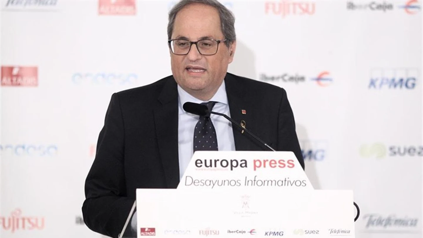 Quim Torra en el desayuno informativo de Europa Press Quim Torra en el desayuno informativo de Europa Press