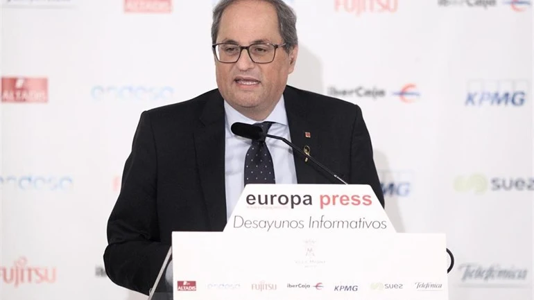 Quim Torra en el desayuno informativo de Europa Press